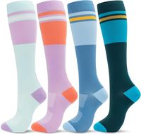 Amazon.com: fenglaoda Compression Socks Women Men 4 Pairs, Knee High Support Socks for Running, Sports, Travel, Flight, Nurse : Clothing, Shoes & Jewelry