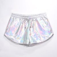 Brand Name: AOWOFSMaterial: SpandexDecoration: PocketsOrigin: CN(Origin)Waist Type: MIDPant Style: RegularGender: WOMENFit Type: RegularAge: Ages 18-35 Years OldStyle: CasualModel Number: DF-1483/ccItem Type: ShortsClosure Type: DrawstringMaterial Composition: PU LeatherPattern Type: Solid