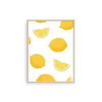 Haus and Hues Lemon Poster Fruit Art Lemon Wall Art Fruit Picture Wall Art Lemon Pictures for Kitchen Lemon Themed Kitchen Decor Lemon Art Wall Art for Kitchen Fruit Fruit Wall Art UNFRAMED (12" x 16")SO LEMON-Y FRESH: Get ready for a cheerful and bright splash of color when you hang this fun lemon print by Haus and Hues! Set against a pristine white background, this kitchen wall decor shows an image of lemon fruits and wedges thrown in mid-air, indicating a vibe of playful spontaneity. Display