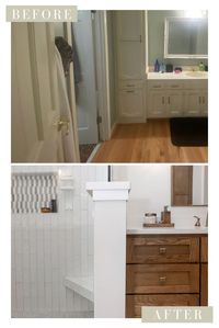 Check out the before and after of this project to see how we optimized this master bathroom's floor plan to accommodate two vanities and a frameless, walk in shower.