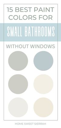 These are interior paint color ideas for anyone who's looking to brighten up a small bathroom without windows. easily add these home paint colors to your paint color scheme.