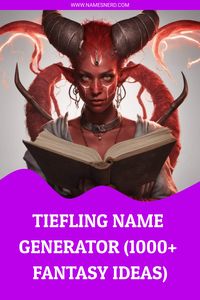 Dive into the fantasy lore with our Tiefling Name Generator! Unearth unique, immersive names perfect for your Tiefling character.