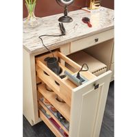 9" Vanity Outlet Pullout Grooming Organizer with Soft-Close Natural Maple Rev-A-Shelf 445-VBOSC-8C :: Image 20