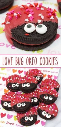 Love Bug Oreo Cookies – delish Hot & Spicy Cinnamon Oreos dressed to impress for Valentine’s Day.