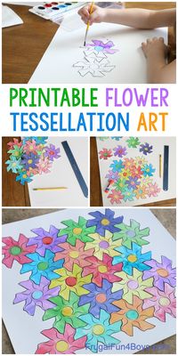 Flower Tessellation Activity for Kids (with a Printable Template) - Frugal Fun For Boys and Girls