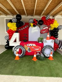 Cars movie themed birthday party backdrop Phoenix area