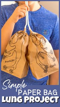 Simple paper bag lung project for kids helps explain how do lungs work for kids with an easy human body project  for kids of all ages.