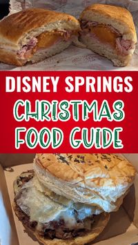 Disney Springs during Christmas is a great place to visit, especially if you love delicious holiday food & drinks! Find out about the offerings, from sundaes to sandwiches to cocktails & more, in this Christmas Disney Springs food & drink guide. It's a must see if you have a Walt Disney World vacation planned during the holiday season. Christmas Disney dining tips. #disneyspringschristmas #disneyspringsorlandochristmas #disneyspringsduringchristmas #christmasindisneysprings #disneyspringsfood