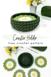 Daisy Coaster Holder - Free Crochet Pattern | Jo to the World Creations