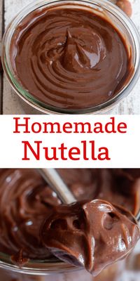 Homemade Nutella, a delicious creamy easy recipe.  Made with dark chocolate, roasted hazelnuts, better than the original? You judge!