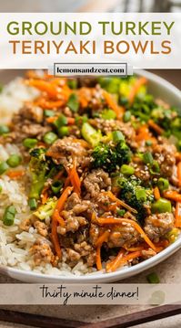 A simple weeknight dinner ready in under 30 minutes, this Ground Turkey Teriyaki Stir Fry is just the right amount of sweet and savory. A simple homemade teriyaki sauce is easier than you think--with a hint of orange zest and all the flavor the whole family will love!