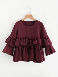 Tiered Frill Layered Blouse -SHEIN(SHEINSIDE)