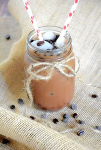 Salted Chocolate Iced Coffee | A healthier coffee house inspired drink with espresso, chocolate and touch of sea salt! #coffee #healthy #cho...