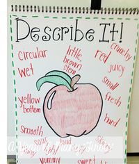 describe apple slice using adjectives. Would be a great activity with EET. Bring in apples to taste with lesson.