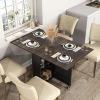 55.14US $ 64% OFF|3imothrix Folding Dining Table, Dinner Table with Drawer and Storage and Shelves, Space Saving Dining Table with 6 Wheels| |   - AliExpress