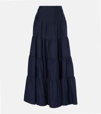 Morse tiered linen maxi skirt