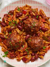 Chilli Meatball Orzo - Pinch Of Nom