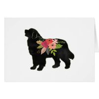 Bernese Mountain Breed Boho Floral Silhouette Card | Zazzle.com