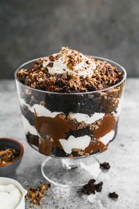 This easy Chocolate Trifle recipe has layers of chocolate cake, chocolate pudding, whipped cream, and crushed heath bars. It's every chocolate lover's dream!