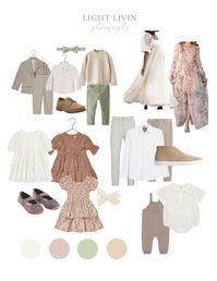 fall family photo shoot, fall family style board, light and airy outfit board, light and airy family style board