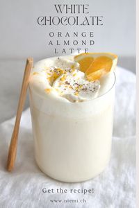 White chocolate orange almond latte with the amazing combination of almond and orange. A fruitier and nuttier take on a traditional hot chocolate.