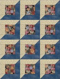 Cute easy to sew quilt kit already pre-cut for 12 quilt blocks. Pieces are cut to size and ready to sew. Flowers precut quilt kit for beginners.