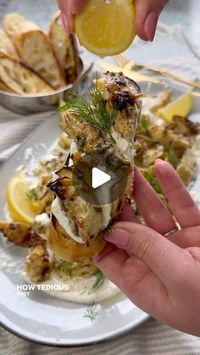 Vesela Asenova| Recipe Creator on Instagram: "Warm Chargrilled Artichokes over Whipped Goat Cheese Yogurt Spread ready in 15 minutes 🤩
Ingredients: 
2 jars @sadaf_foods chargrilled artichokes in oil 
3 garlic cloves, crushed 
1 tbs parsley, chopped 
1 tbs dill, chopped 
Baguette crostini, for serving 

Goat Cheese Yogurt Spread 
4 oz goat cheese 
1/4 cup Greek yogurt 
2 garlic cloves, crushed 
The zest of 1/2 lemon 
1/2 tsp salt 
1 tbs water 

Method: 
1. Preheat air fryer to 390 F; 
2. Drain artichokes as you reverse about 3 tbs of the oil; pour artichokes to an oven safe dish, add garlic, parsley and dill; mix well and air- fry for 10 minutes; 
3. In the meantime add goat cheese, yogurt, garlic, lemon zest, salt and water to a food processor and give it a blitz; 
4. Spread the goat chee