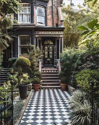 My love for checked flooring continues 🤎 We’ve just ordered our new tiles for our hallway, we’ve gone with black and white marble check tiles which I think will look fabulous with our new anthracite grey double front door! I’ve been absolutely useless sharing it on here, but hopefully I’ll be able to show you all our new hallway soon. Which image is your favourite? I think I’m going towards the brown and white marble tiles in the bathroom, it’s a beautiful contemporary twist. #hallway #ha...