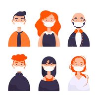 People wearing medical mask illustrated. Download for free at freepik.com! #Freepik #freevector #people #medical #world #health