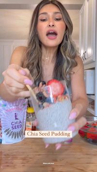 CHIA SEED PUDDING!! 🍓(low carb)   What are your favorite toppings?   All you need is:  Chia seeds  Unsweetened almond milk Coconut cream  Vanilla Cinnamon @choczero sugar free honey (discount code: lowcarblove)  Toppings:  @sevensundays keto granola Sugar free honey Low carb fruit   That’s it! This is so easy to make and it tastes like you’re having dessert for breakfast! 🥰🥰