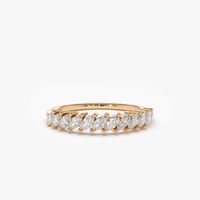 14K Gold Domino Marquise Wedding Band – FERKOS FJ