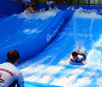 Give the Bombora FlowRider a try on your next trip to the Poconos @CamelbackLodge & Aquatopia Indoor Waterpark!