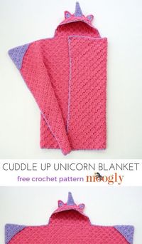 Cuddle Up Unicorn Blanket - free crochet pattern in 3 sizes on Mooglyblog.com!