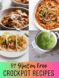 Read on for a collection of 39 simple gluten free crockpot recipes and gluten free slow cooker recipes – including gluten free chilis, tacos, soups, sandwiches, and desserts!