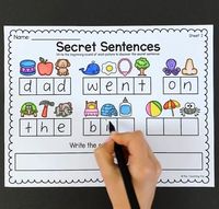 Help students practice beginning sounds, CVC words, sight words, reading and sentence structure with these secret sentence sheets.