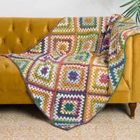 Free Easy Red Heart Granny Goes Random Crochet Blanket Pattern | Yarnspirations