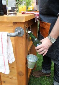 DIY Outdoor Bar via Storefront Life. I love how compact and functional this is - perfect for the smaller urban backyard.