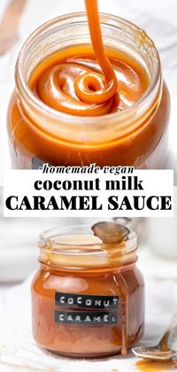 This easy and simple vegan caramel sauce only uses 4 ingredients. Made with coconut milk or coconut cream, vanilla, cane sugar and salt! Drizzle this creamy dairy free caramel on top of ice cream, apple slices, fruit, coffee drinks, lattes or even popcorn. Add an extra sprinkle of flaky salt on top for a rich, creamy, caramelized treat. Vegan, dairy free and gluten free.