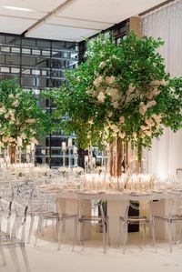 Modern Elegance - WedLuxe Magazine  #weddinginspo #reception #acrylicdecor #outdoorsindoors