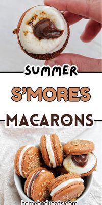 I've been looking for some fun summer macaron filling recipes, and I'm so glad I tried this one! The marshmallow filling is so light and fluffy. It tastes even better when it's toasted with a kitchen torch. The chocolate center and the macaron shells decorated with graham crackers make it even more delicious!