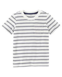 White/Navy Toddler Striped Pocket Tee | carters.com