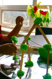 Playdough/Popsicle Stick Construction