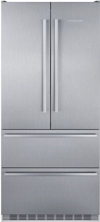 Liebherr CS2092 36 Inch Built-In French Door Refrigerator with 19.5 cu. ft. Total Capacity, DuoCooling, SuperFrost, SuperCool, LED Lighting, NoFrost, Door Alarm, IceMaker, Star-K Certified, and Sabbath Mode