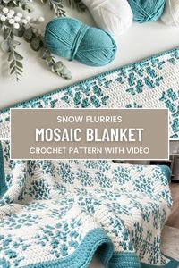 Check out this large oversized mosaic crochet snowflake blanket. Designed using the overlay method. Free crochet pattern and video tutorial.