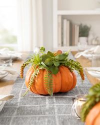 Succulent Harvest Pumpkin Artificial Fall Foliage | Balsam Hill