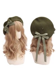 ❤Sweet beret with ribbon❤