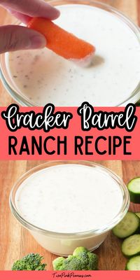 This Copycat Cracker Barrel Ranch is an easy Cracker Barrel inspired recipe that you can make at home. It goes great with fresh cut vegetables or on a salad. 