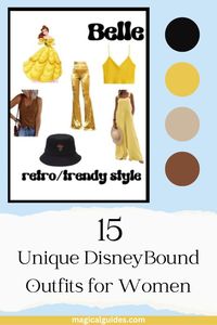 Find these retro pieces linked and other Beauty and the Beast outfit ideas. 13 other character Disneybound ideas as well. Plan for your next Disney vacation with these modern Belle outfits. #Disneybound