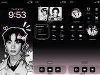 requested • anton riize kpop nana osaki manga anime black and white comic pink layout homescreen lockscreen edit black and pink gradient cute ios17 android