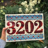 Mosaic House Number Made to Order Address Plaque - Etsy